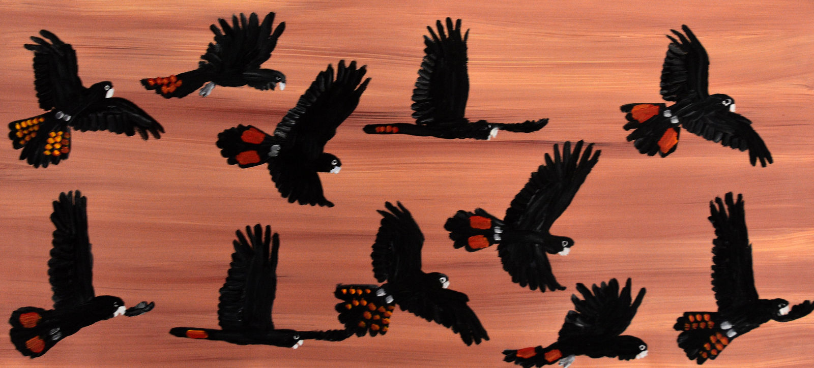 Kukula Mcdonald, Cockatoos in Flight, 2023