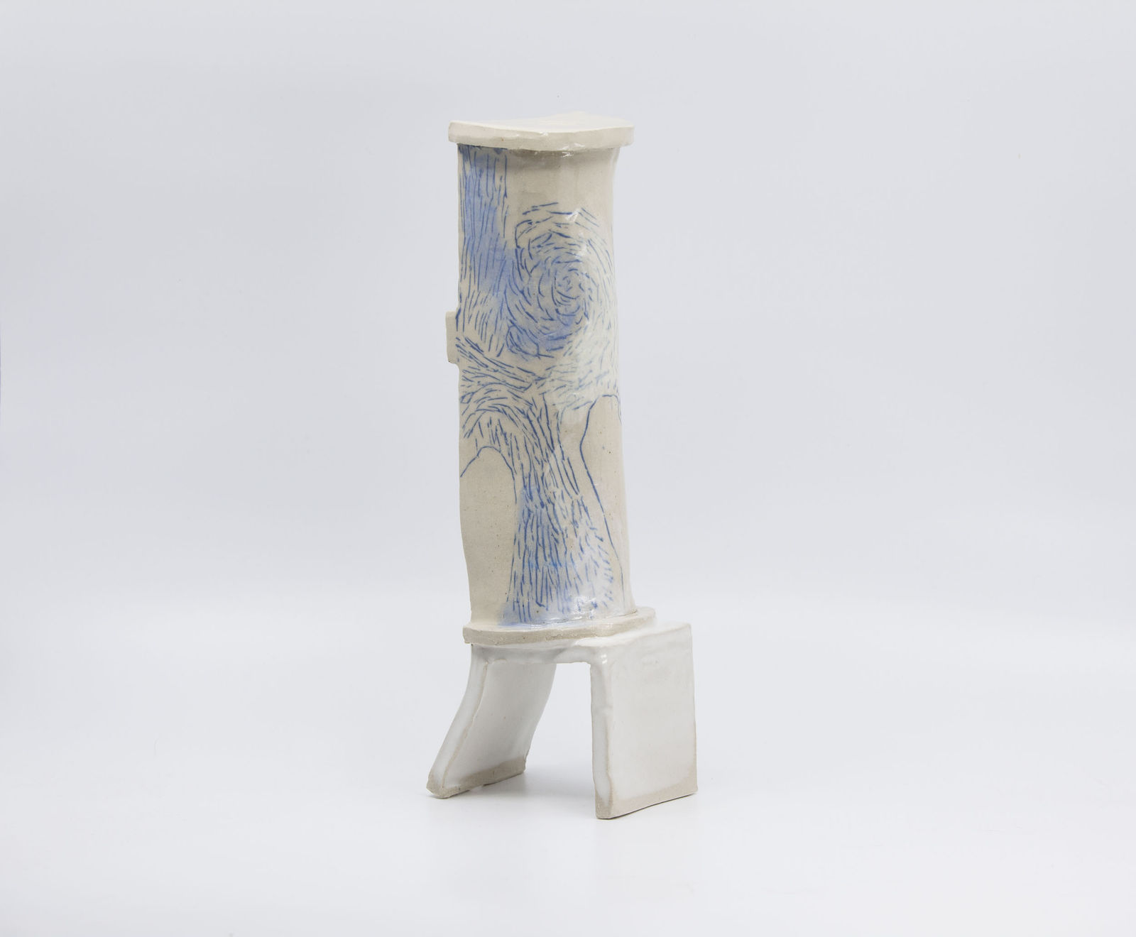 Anna John, Standing/Chair Sculpture (windy dot com series), 2020