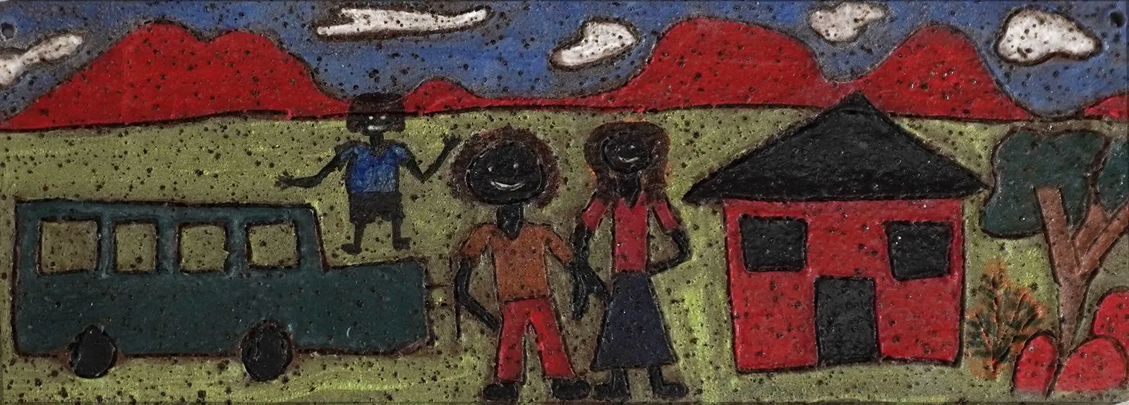 Natasha Namatjira Carroll, Family Standing at Their New House, 2025