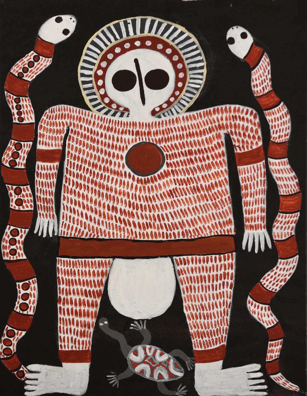 Alison Burgu, Wandjina, Wullamurrungge & Ungud (cloud and rain spirit, long neck turtle & snake god), 2021