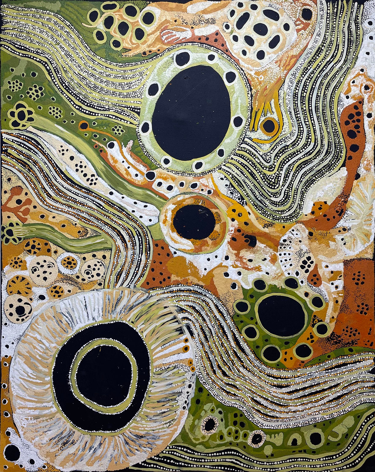 Pauline Minmila Wangin, Kapi Tjukula (Water Hole), 2023