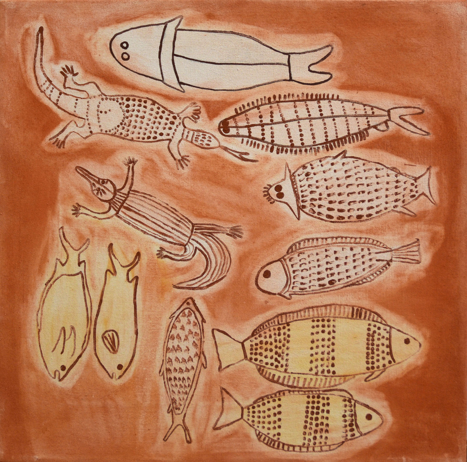 Clarrie Djanghara, Saltwater Fish, 2021