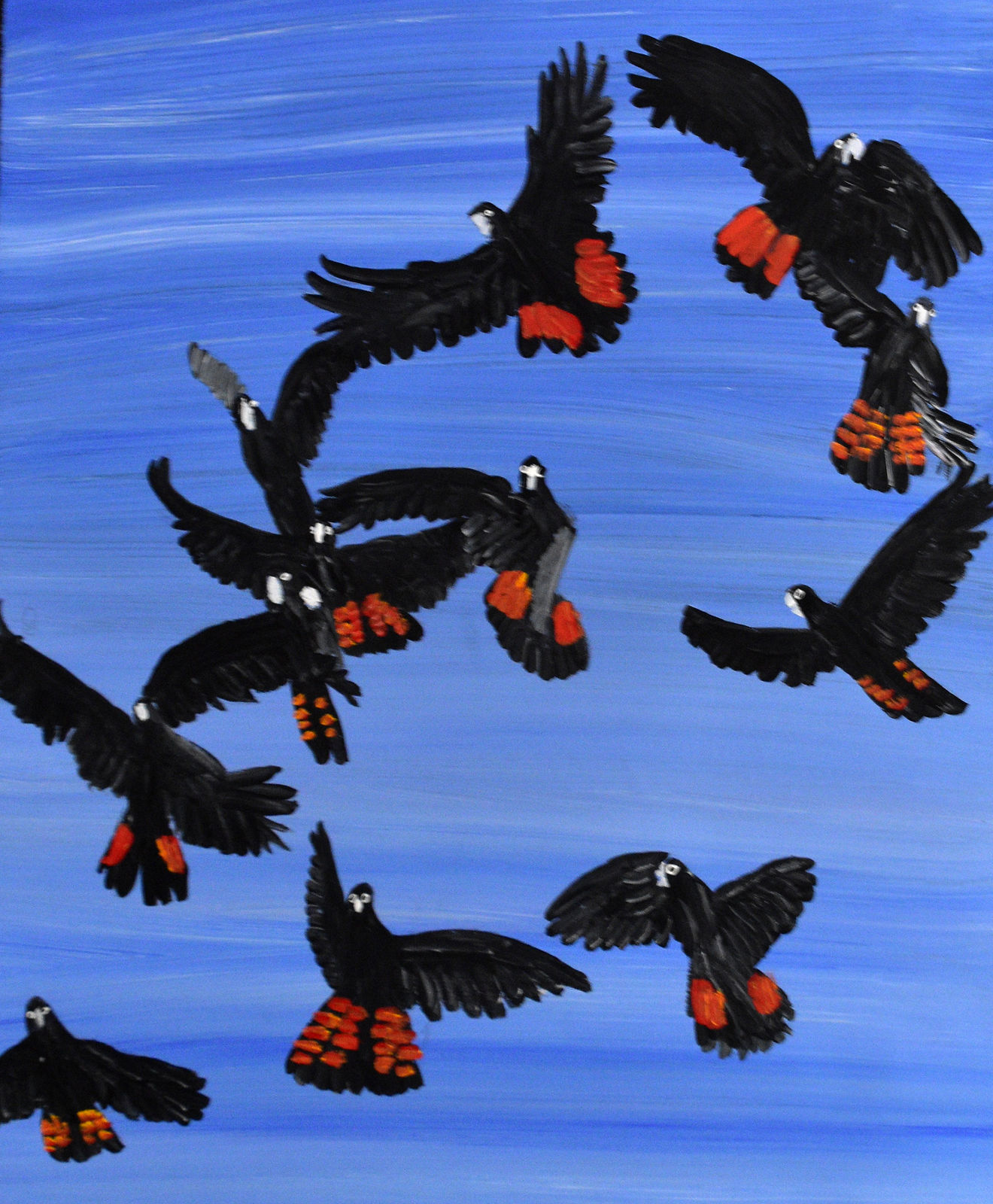 Kukula Mcdonald, Cockatoos in Flight, 2023