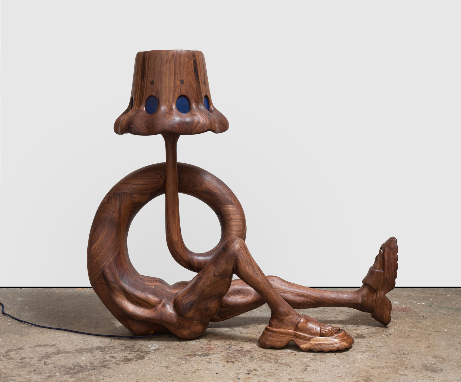 Vincent Pocsik, Reclining with Sandles in Walnut, 2023