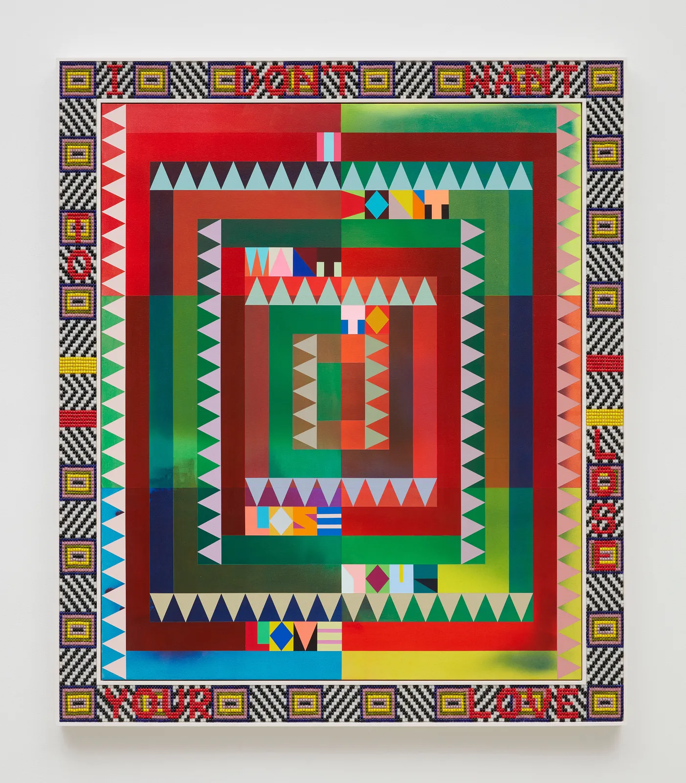 Jeffrey Gibson, I DON’T WANT TO LOSE YOUR LOVE, 2020