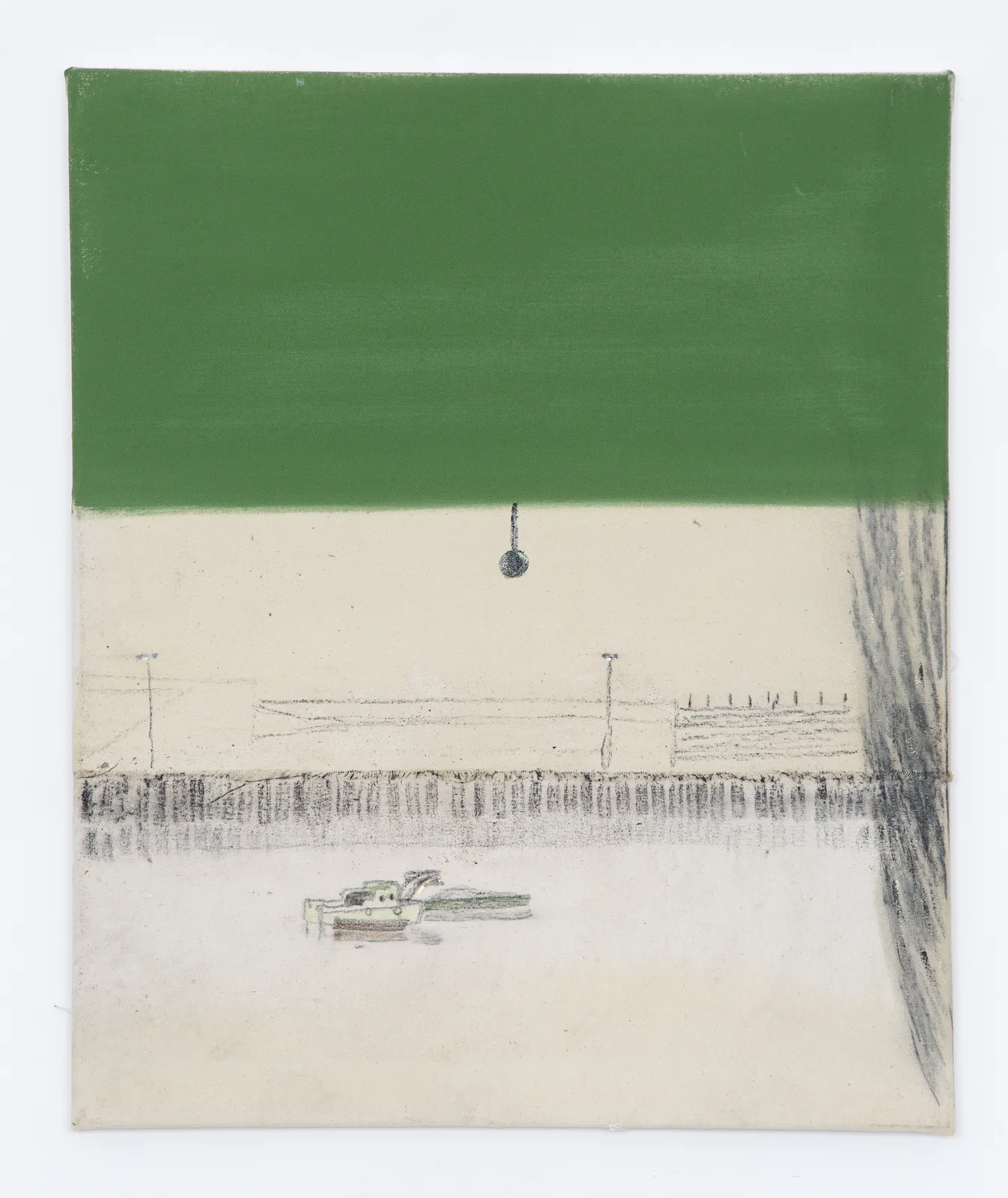 Merlin James, Green, Blind, 2019