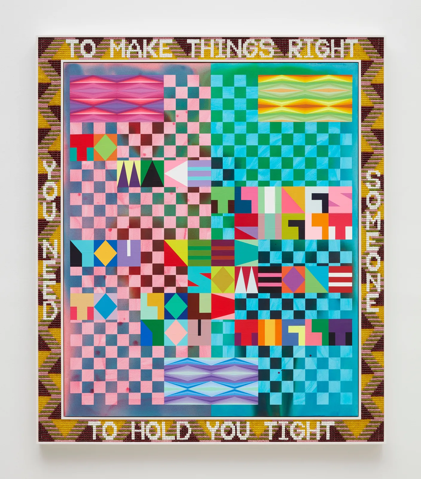 Jeffrey Gibson, TO MAKE THINGS RIGHT YOU NEED SOMEONE TO HOLD YOU TIGHT, 2020