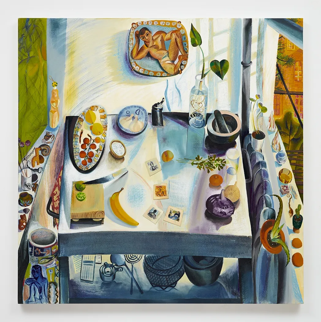 Louis Fratino, Polaroids on the kitchen counter, 2020