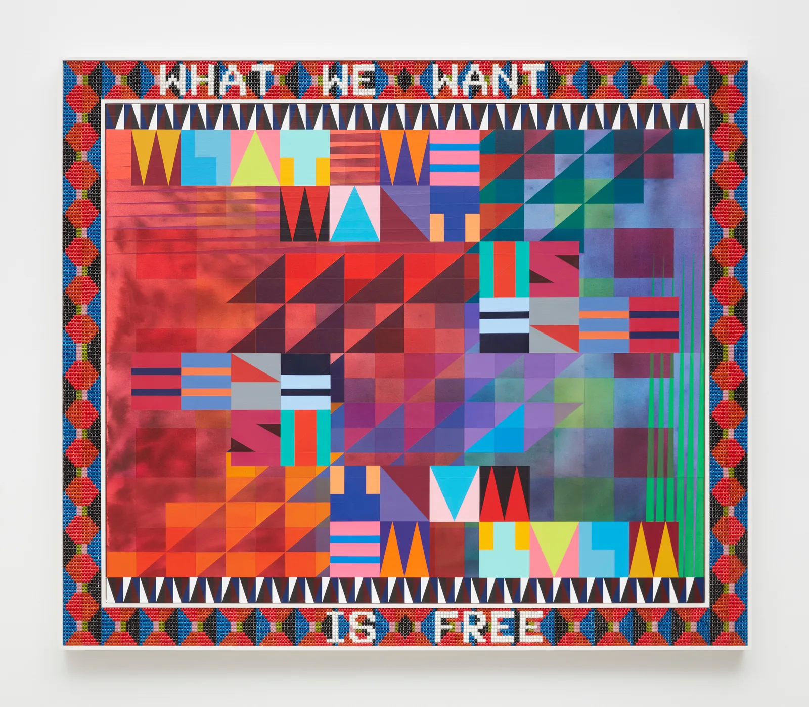 Jeffrey Gibson, WHAT WE WANT IS FREE, 2020