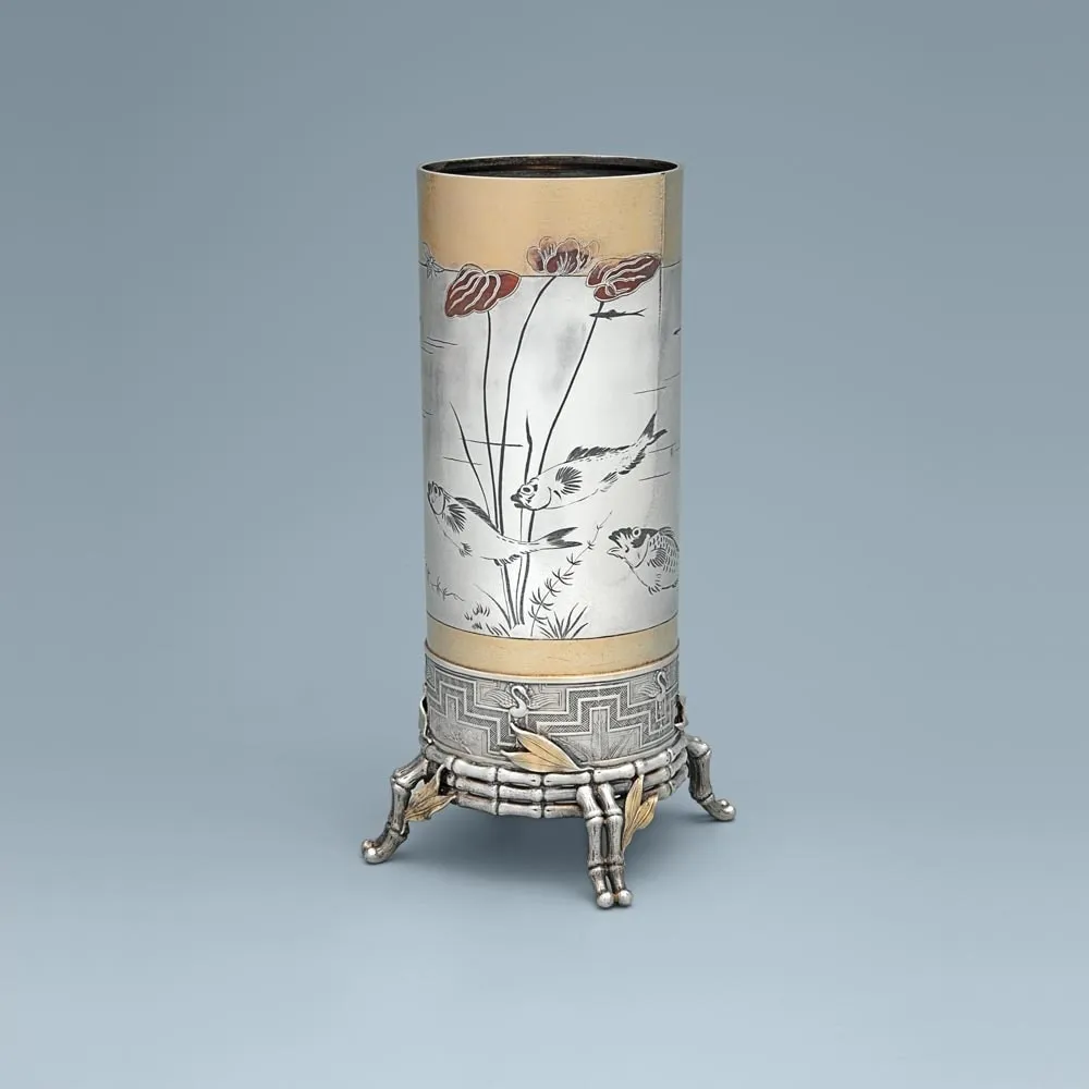 Tiffany & Co., An American Antique Japonisme Parcel Gilt Vase, c. 1876