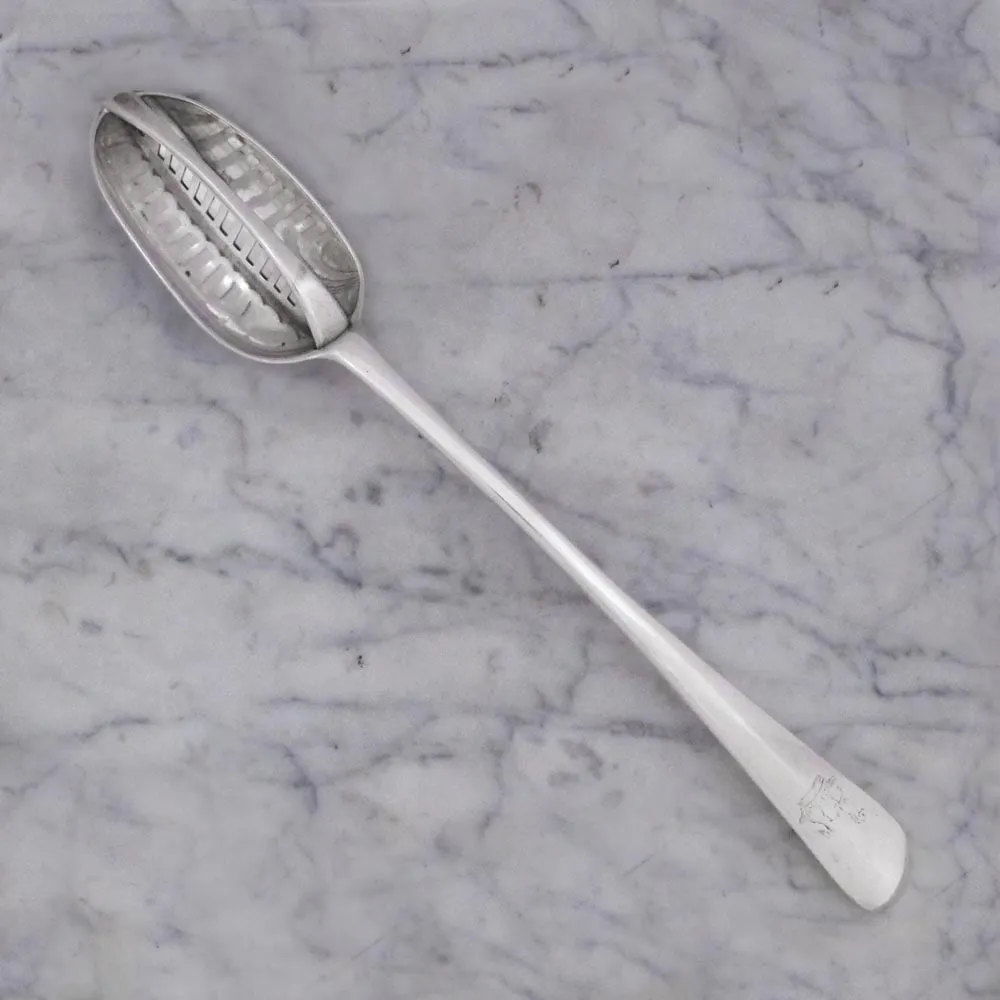 A George II Antique Irish Silver Straining Spoon, c. 1740