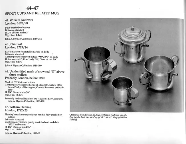 mullets G crowned below, A Charles II Antique English Silver Spout Cup, c. 1675