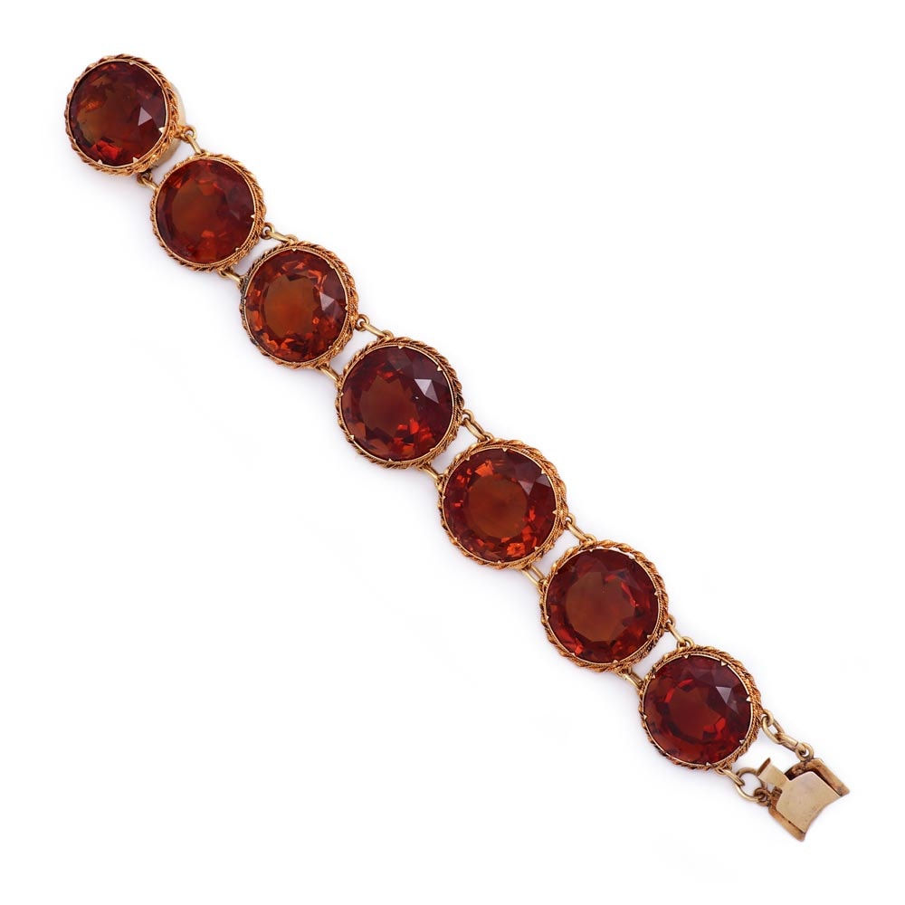 A Victorian Citrine & Gold Bracelet, c. 1870