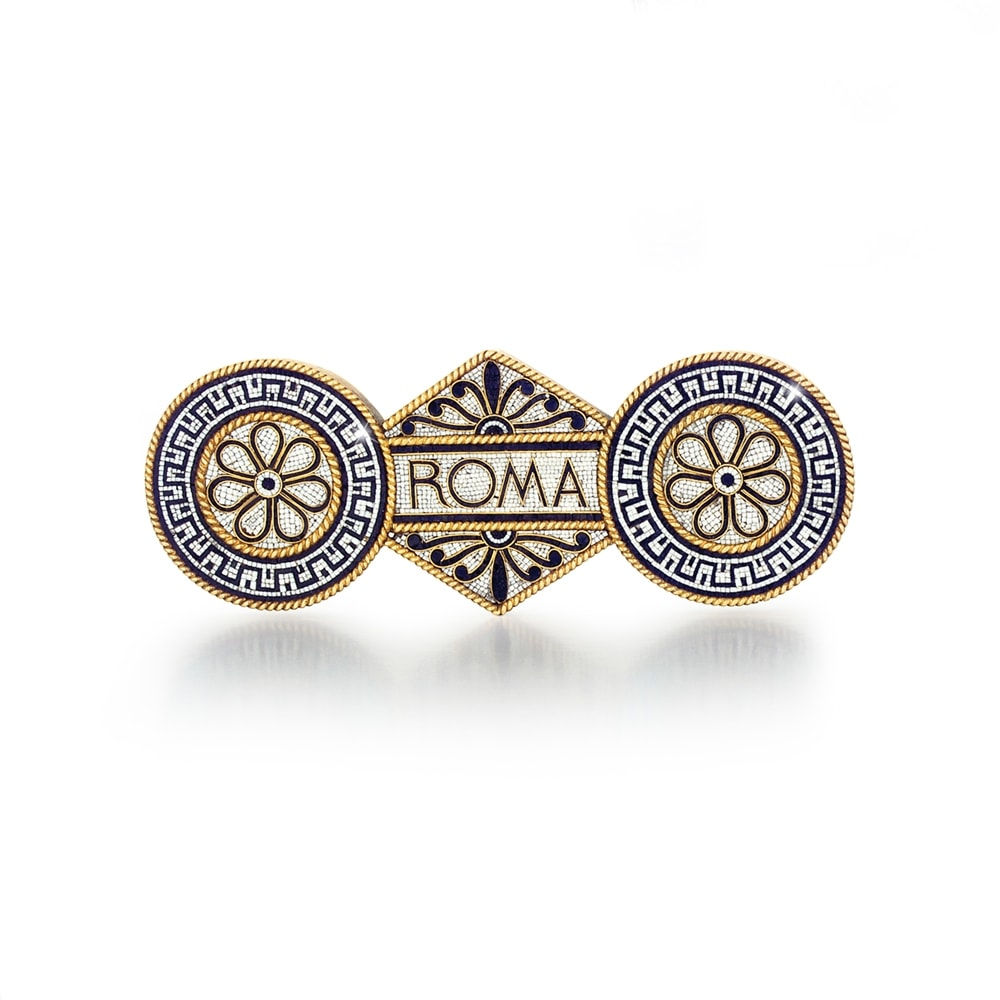 Castellani, An English Etruscan Revival Micromosaic Brooch, c. 1860