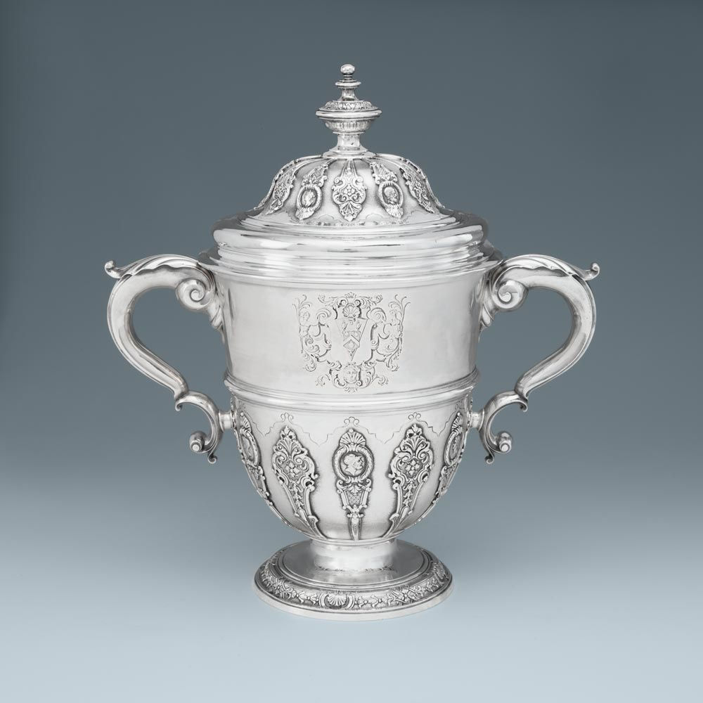 Simon Pantin, A George II Antique English Silver Cup & Cover, 1731