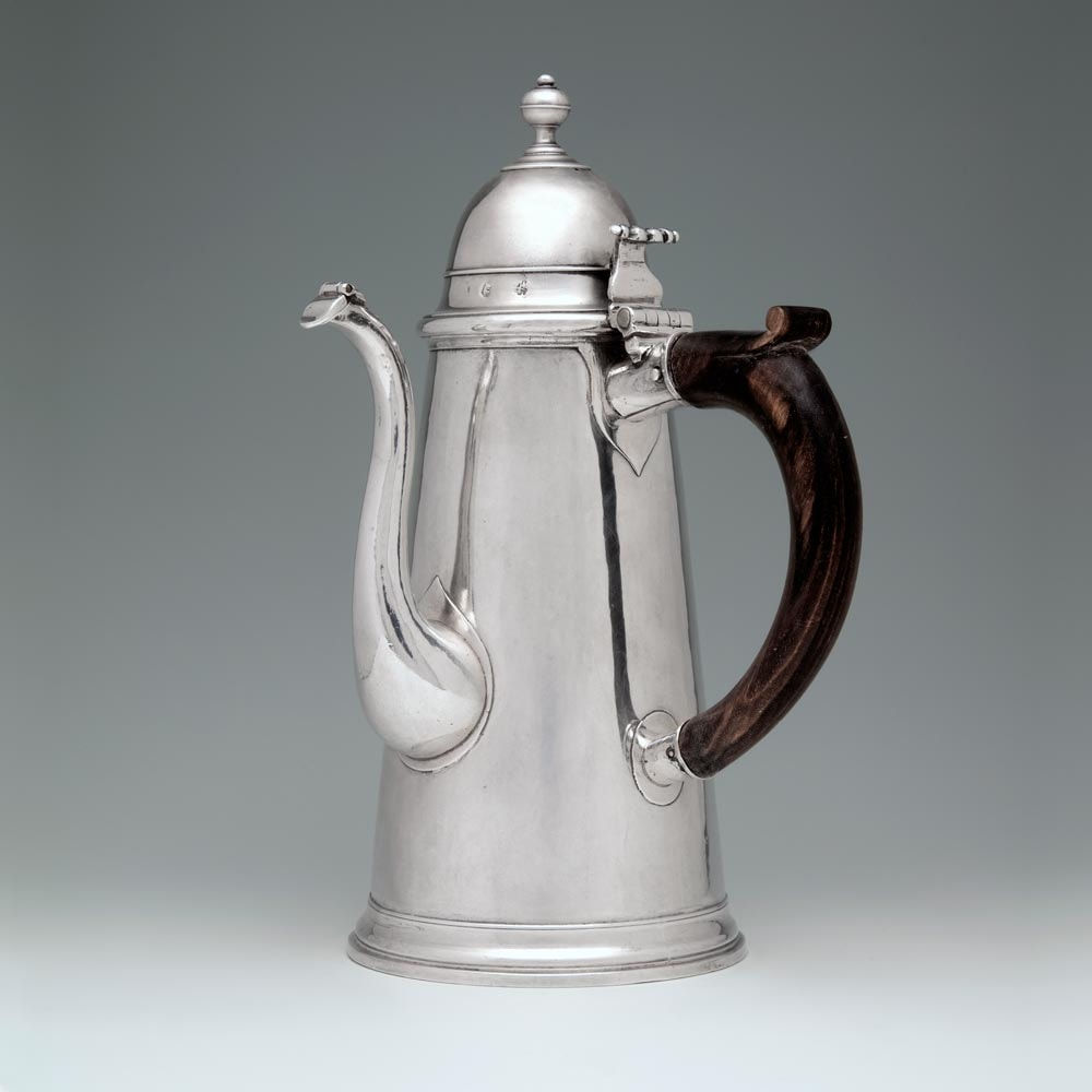 Joseph Ward, A Queen Anne Antique English Silver Coffee Pot, 1707