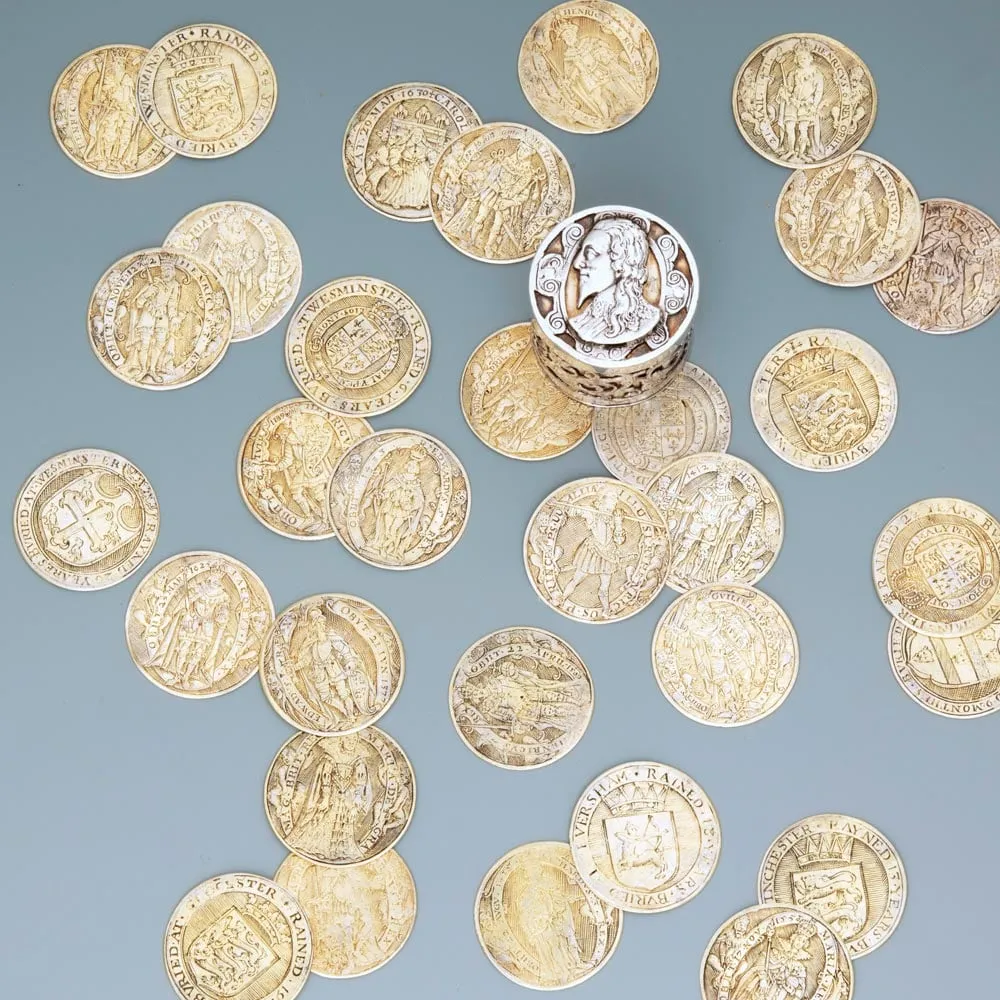 A Charles I Antique English Silver Counter Box, c. 1640