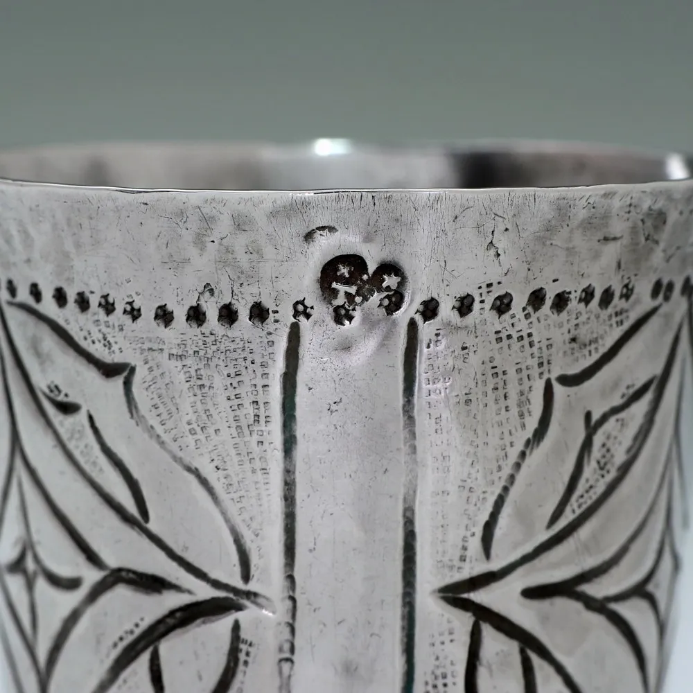 Thomas Cory, A Rare Provincial Charles II Antique English Silver Wine Cup, c. 1665