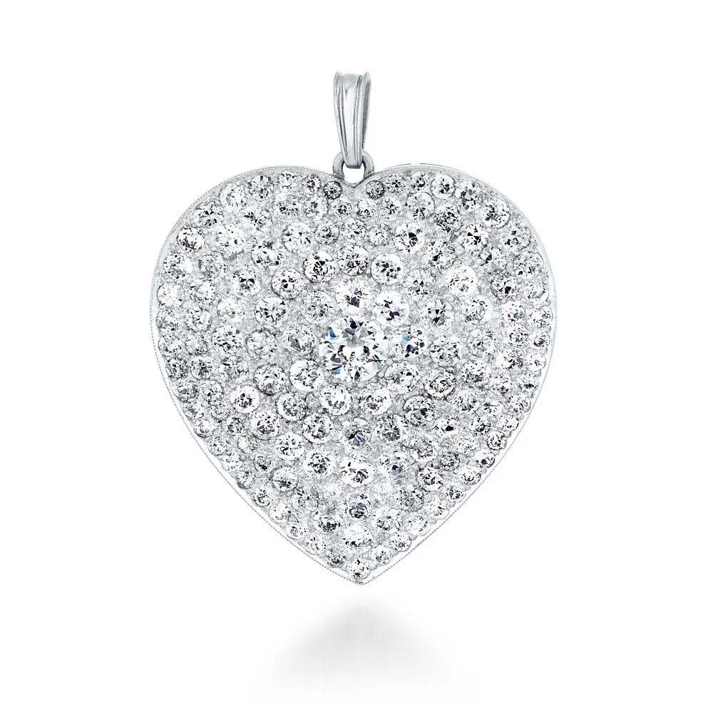 A Diamond Heart Pendant, c. 1920