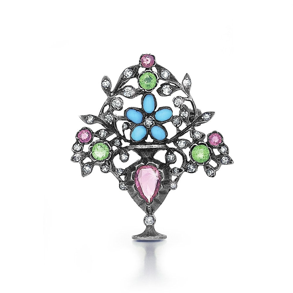 An Antique English Giardinetti Pendant/Brooch, c. 1850