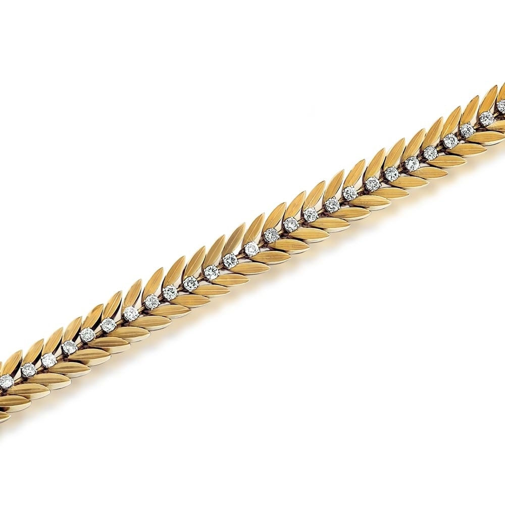 Van Cleef & Arpels, A French Estate Gold & Diamond Bracelet, c. 1955