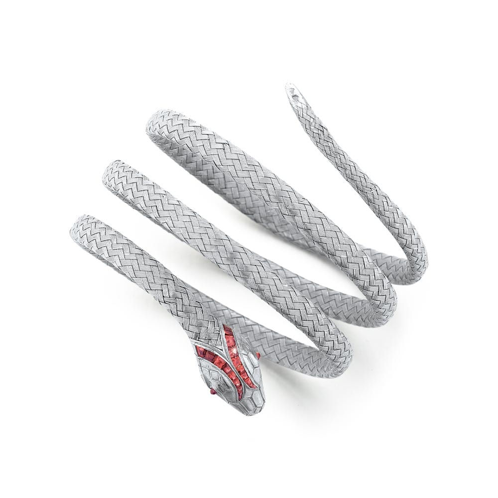 Janesich, A French Art Deco Platinum and Ruby Bracelet, c. 1920