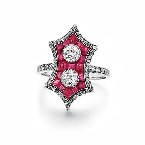 An Art Deco Ruby & Diamond Ring, c. 1925