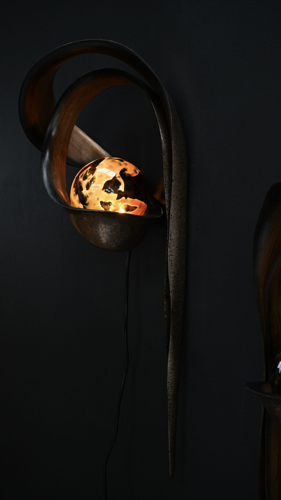 Marc Fish, Pair of Mokume Gane Wall Sconces, 2026