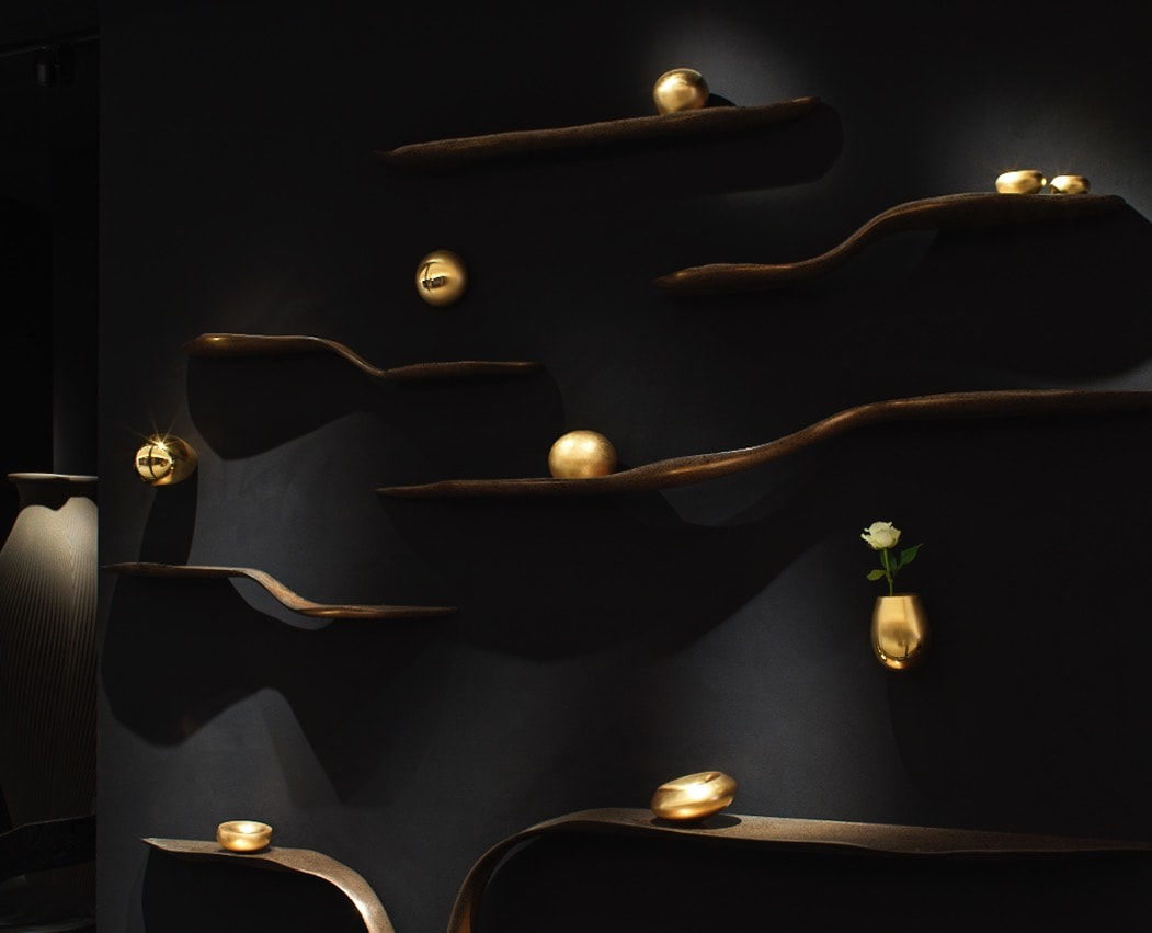 Marc Fish, Mokume-Gane Console & Shelves, 2022