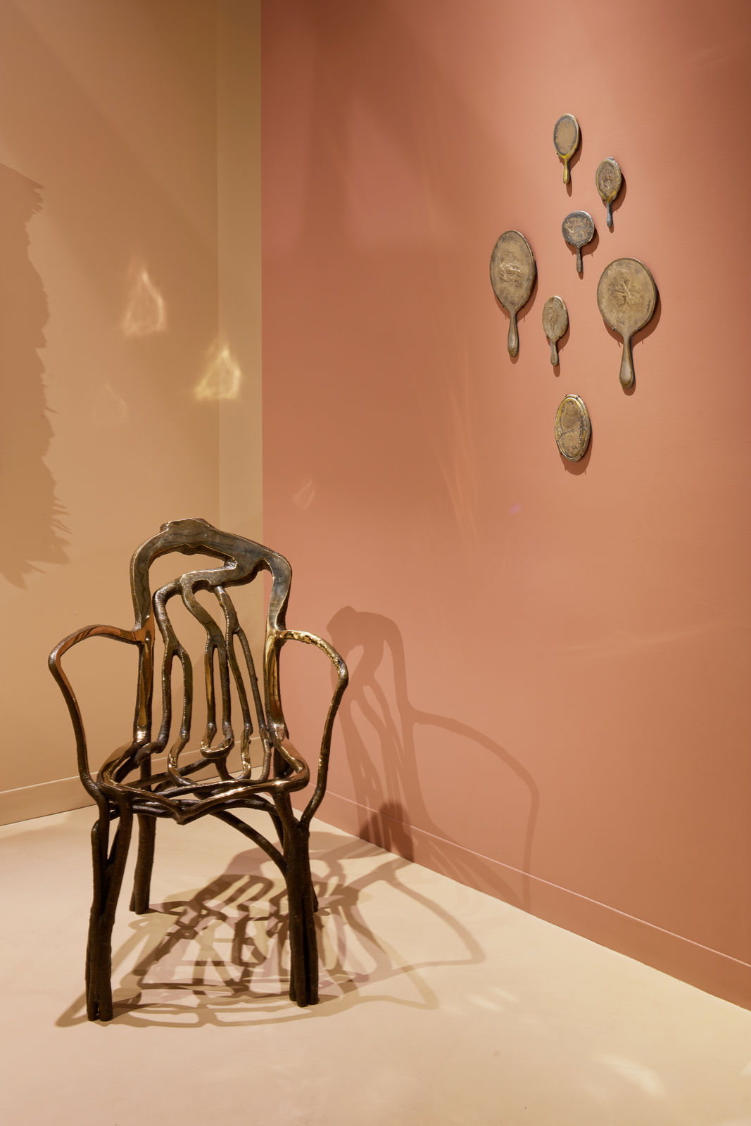 Adi Toch, Large tall oval hand mirror (Cloudy) , 2023