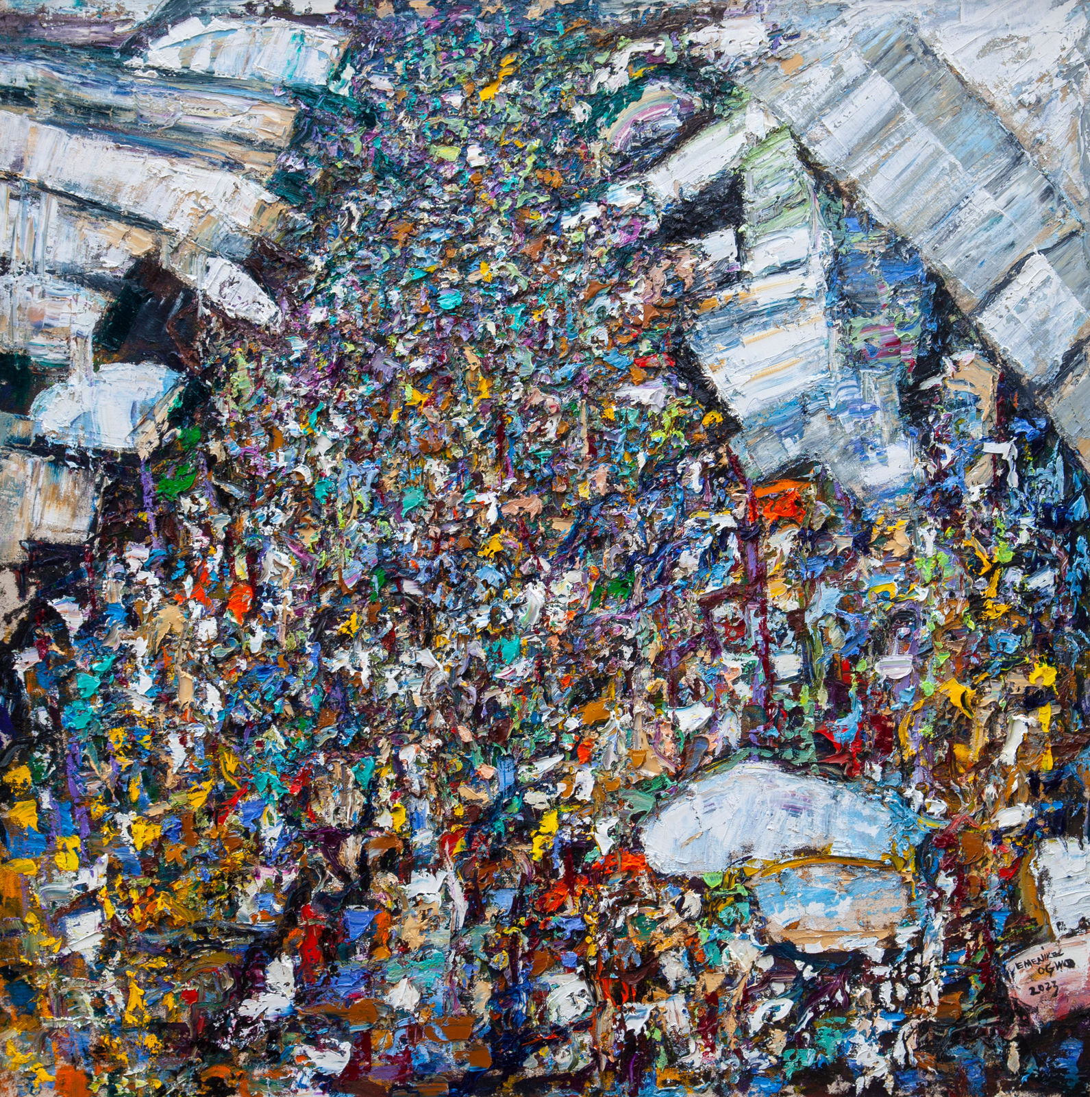 Emenike Ogwo, Crowded Market, 2023