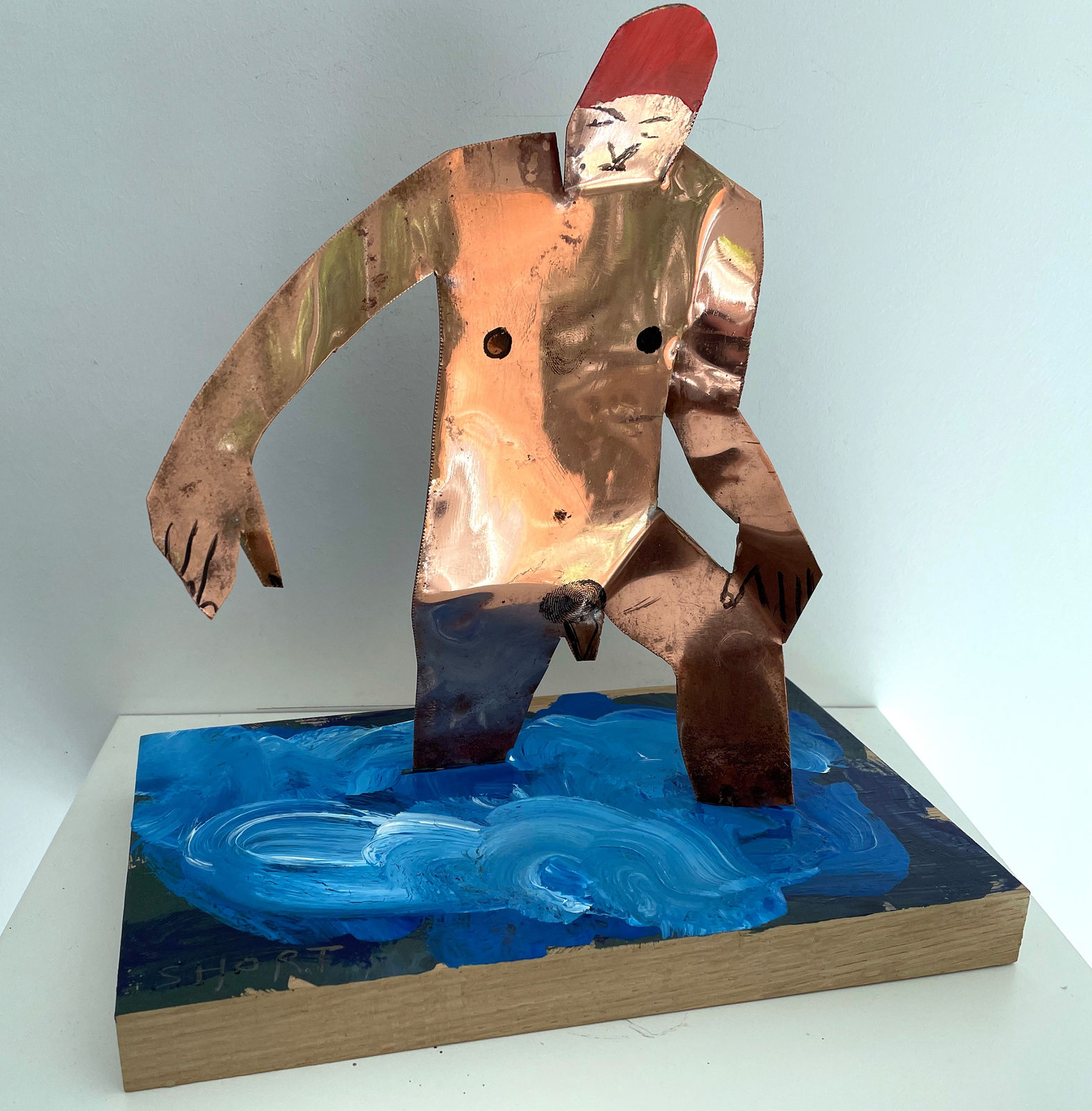 John Short, Male Nude Bather in Red Cap, 2021