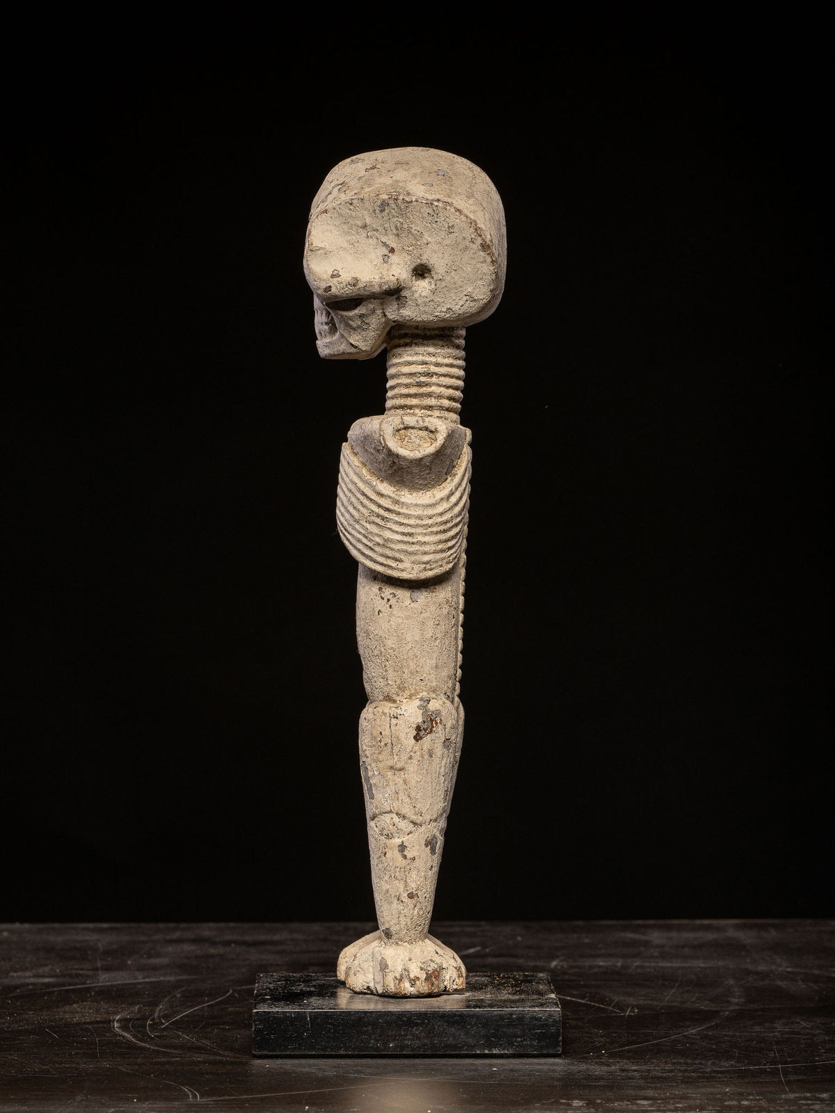 Wooden figure with skull head, Tiv People, Nigeria.,