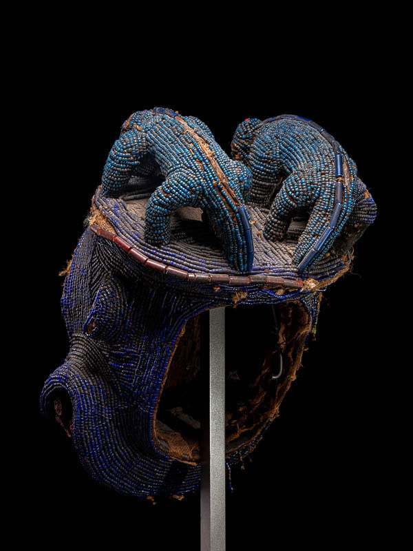 Kekum Njang mask representing the King (Fon), in the form of a gorilla, Kom People, Cameroon, 1st half 20th C