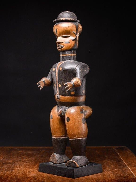 Anthropomorphic Standing Male Janus Figure, Ibibio People, Nigeria, 20th C