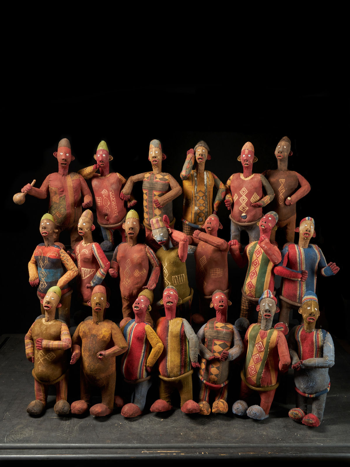 Collection of 20 Decorative and very Expressive Mudzini Reliquary Heads,Bembe People,DRC., 2nd half 20th Century