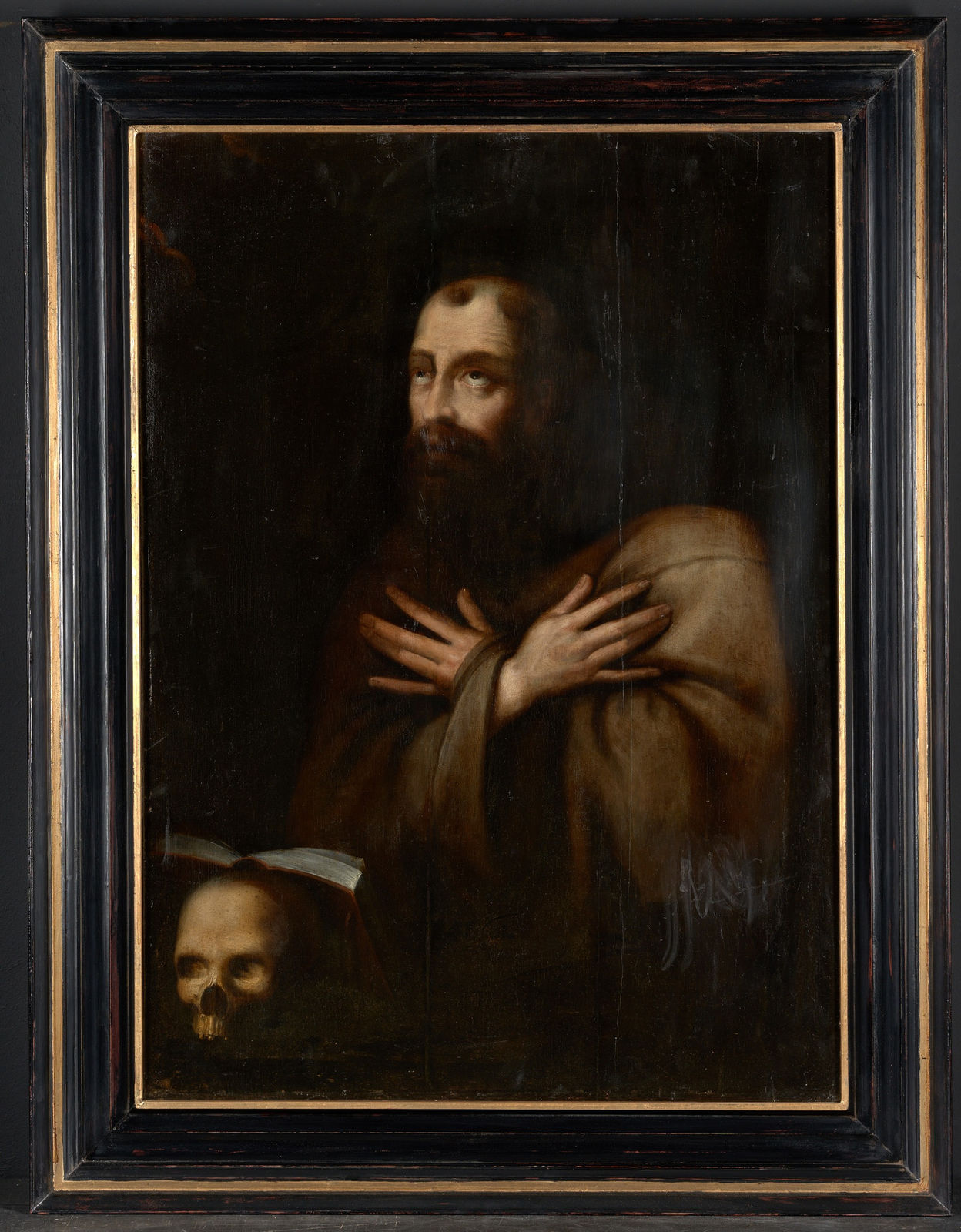 17th C Saint Francis in Ecstasy, Flemish School, Oil on Oak Panel, 17th Century