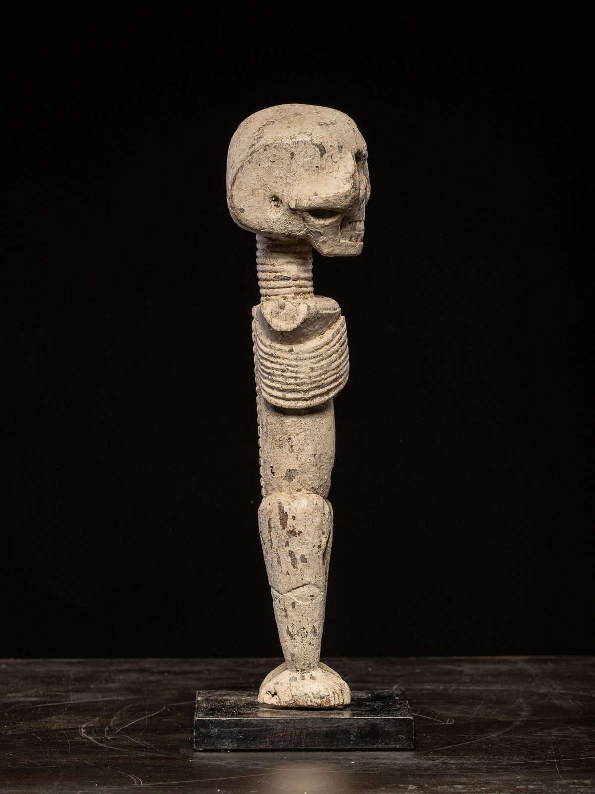 Wooden figure with skull head, Tiv People, Nigeria.,