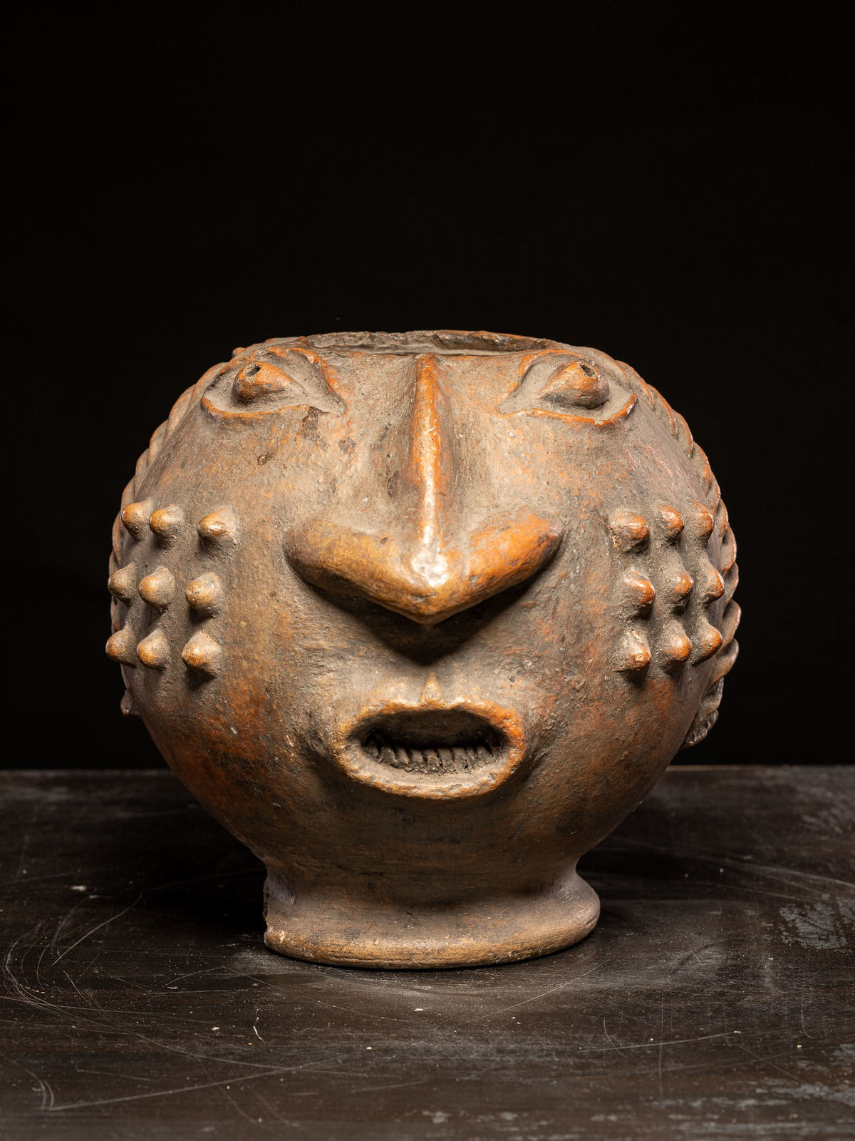Anthropomorphic Terracotta Vessel with nice use patina, mid 20th C