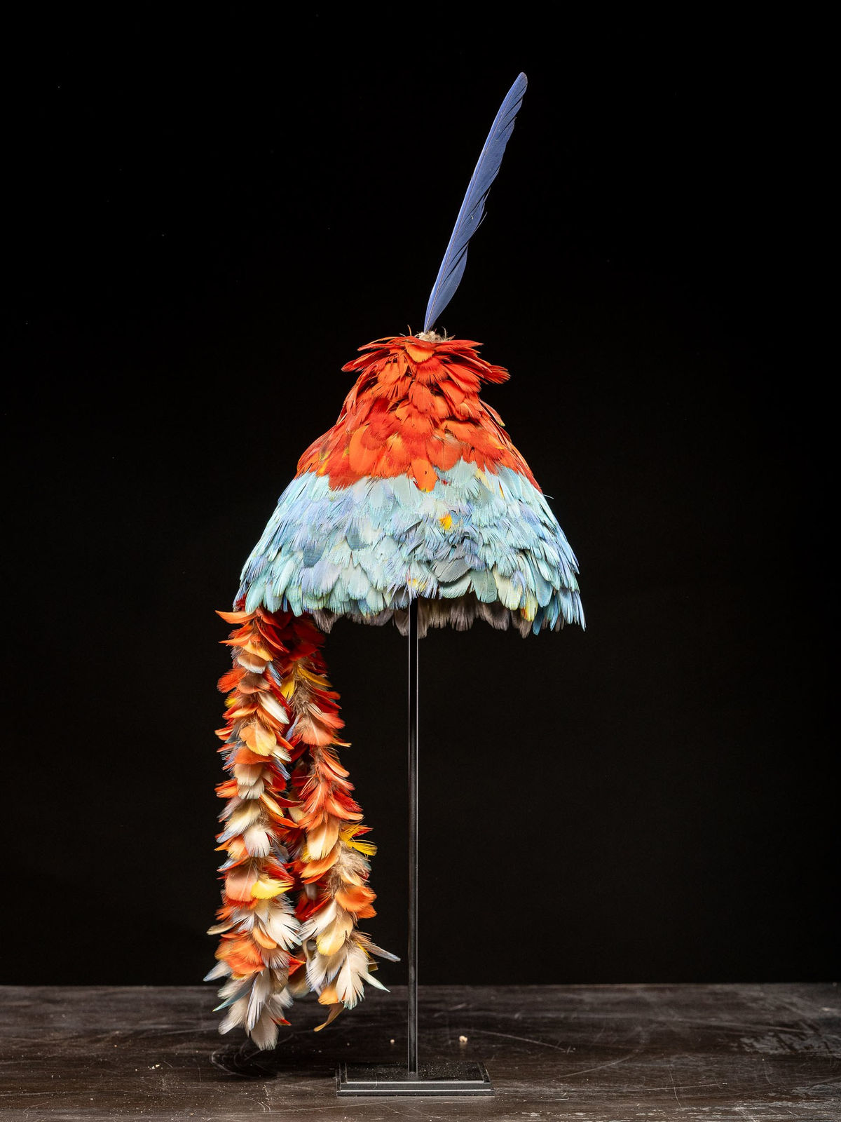 Amazonian Indian feathered headdress, Karaja People, Brazil, 20th C