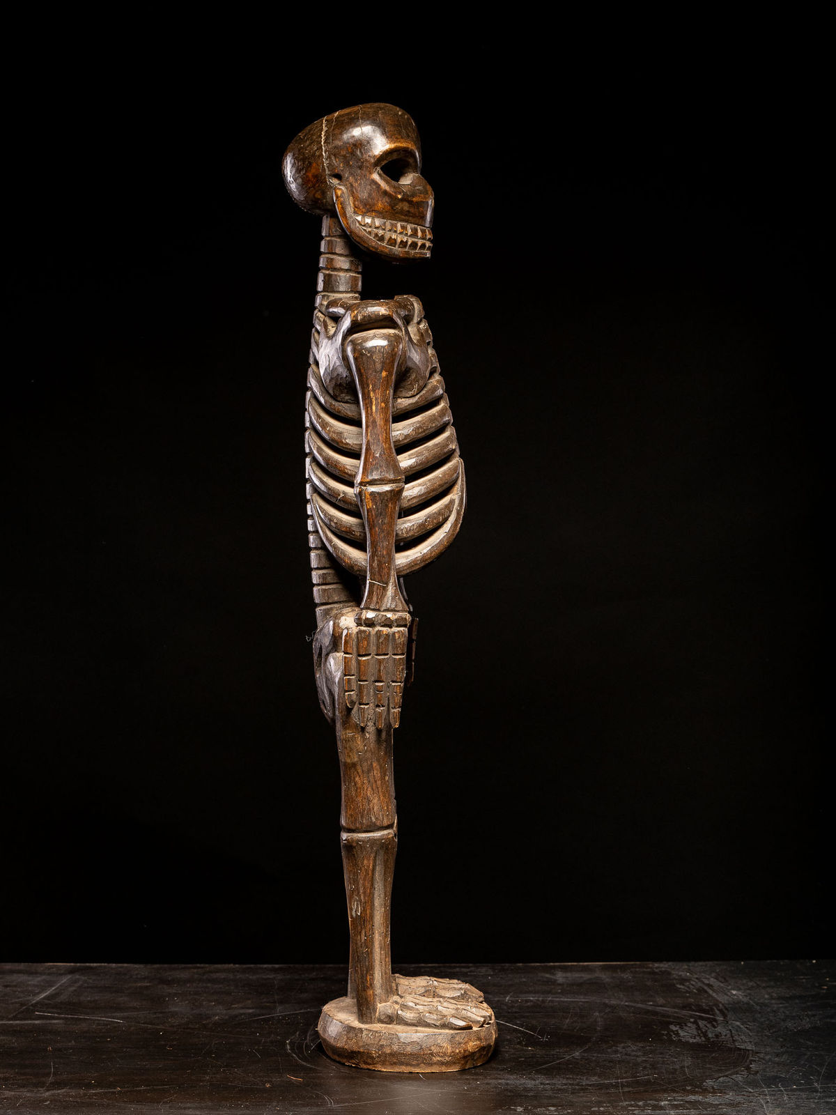 Ceremonial hardwood Skeleton from a single piece of wood, Tiv People, Nigeria.,