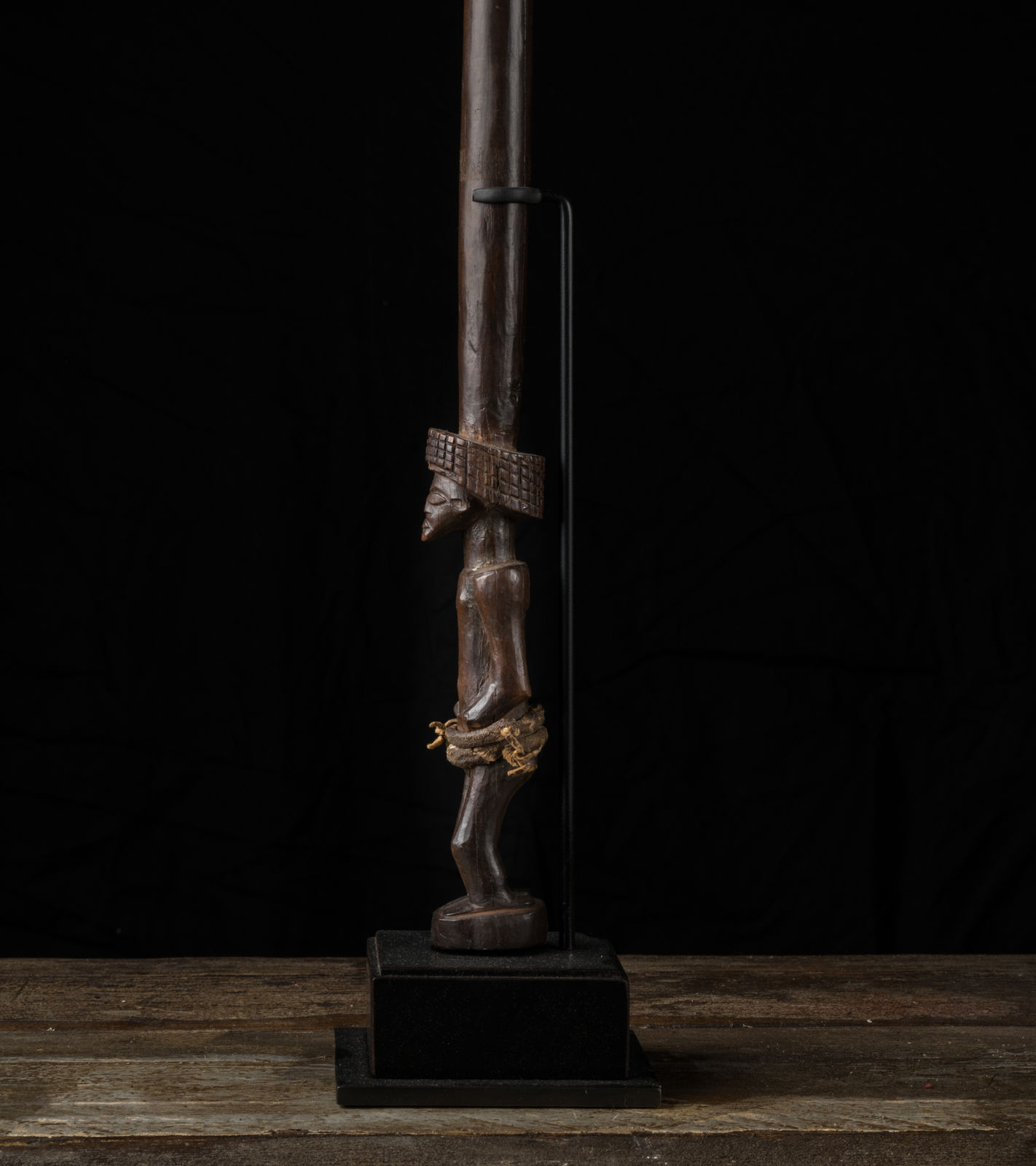Ceremonial Spear with sculptured Figure at the base, Chokwe People, DRC, 1st half 20th C