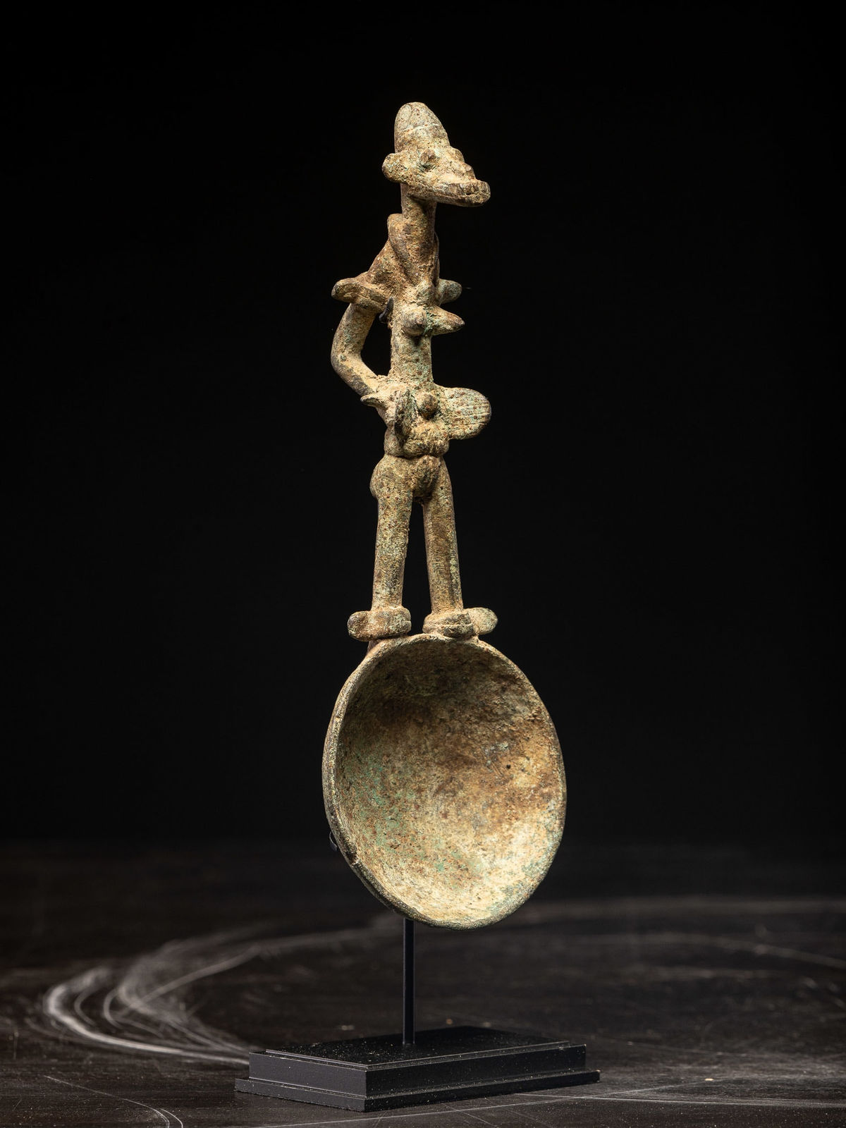 Ceremonial Ladle topped with a female figure, Senufo People, ivory Coast;,