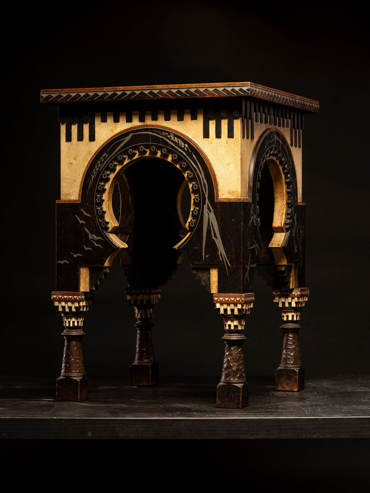 Carlo Bugatti (Milano 1856-1940 Molsheim) original 19th C Side Table, 1890