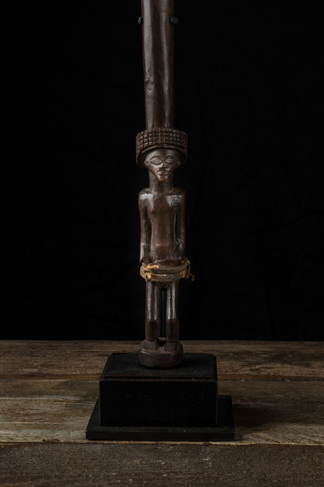 Ceremonial Spear with sculptured Figure at the base, Chokwe People, DRC, 1st half 20th C
