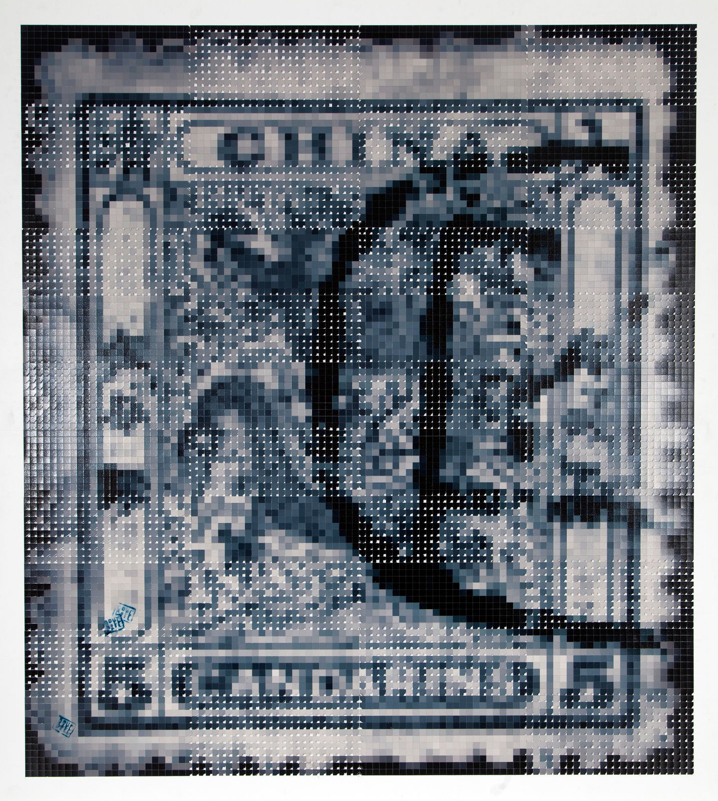 Piers Bourke, Mandarin stamp - Black Grey , 2017