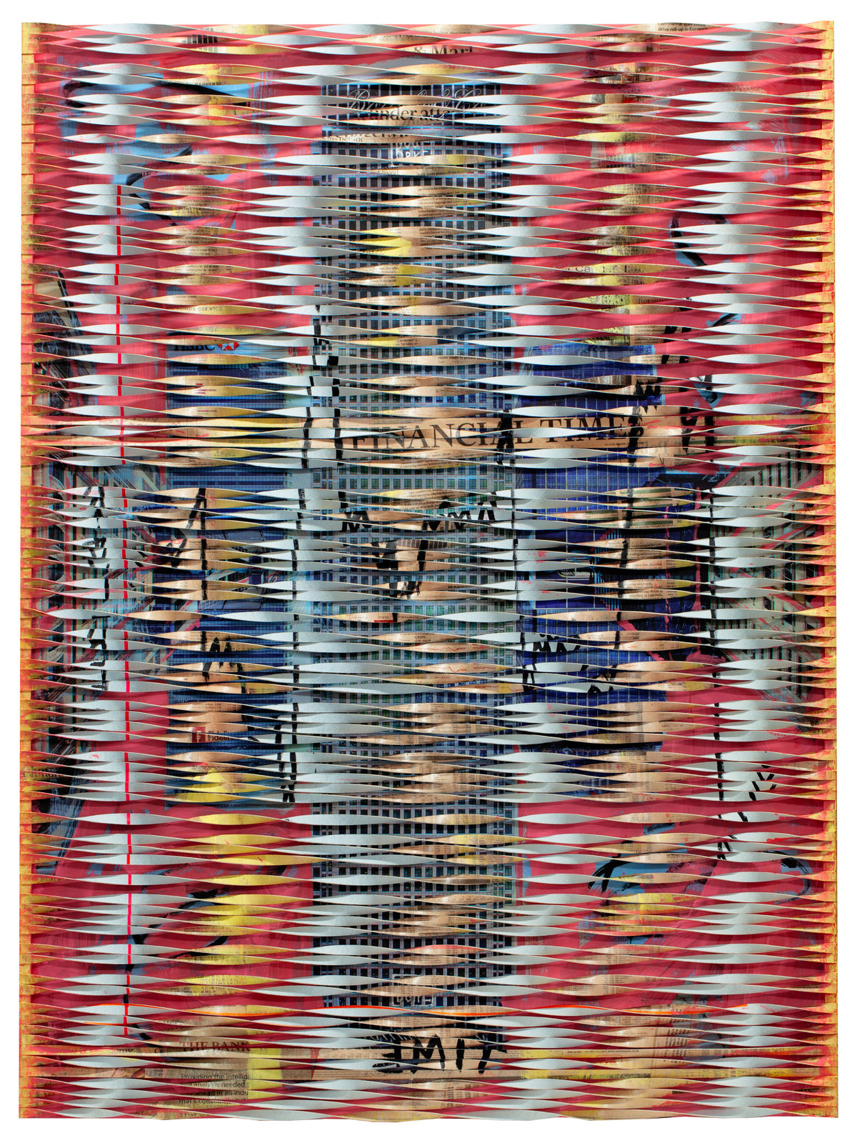 Piers Bourke, Canary Wharf FT Pink , 2025