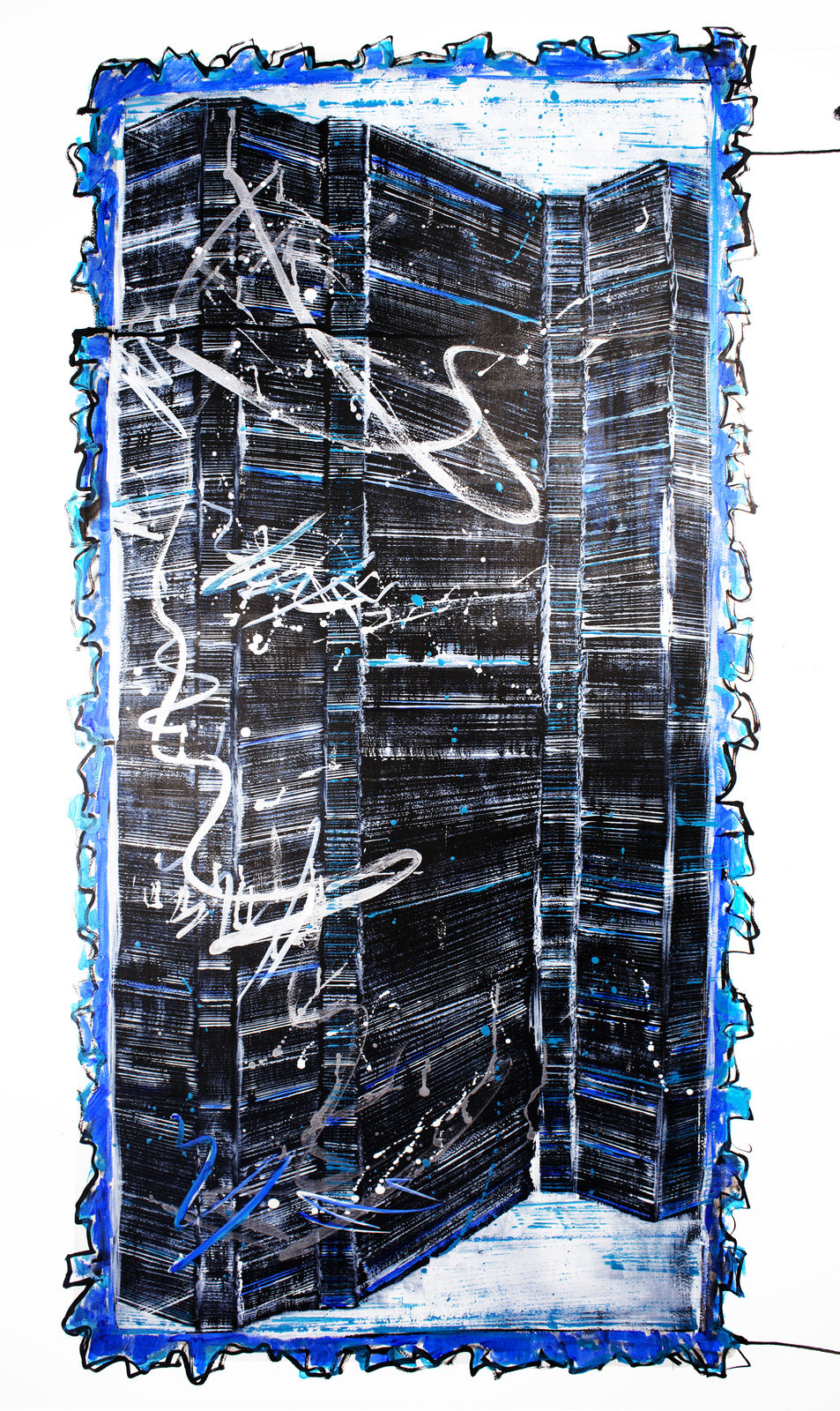 Piers Bourke, HDB Architecture Series - Blue/Black , 2015