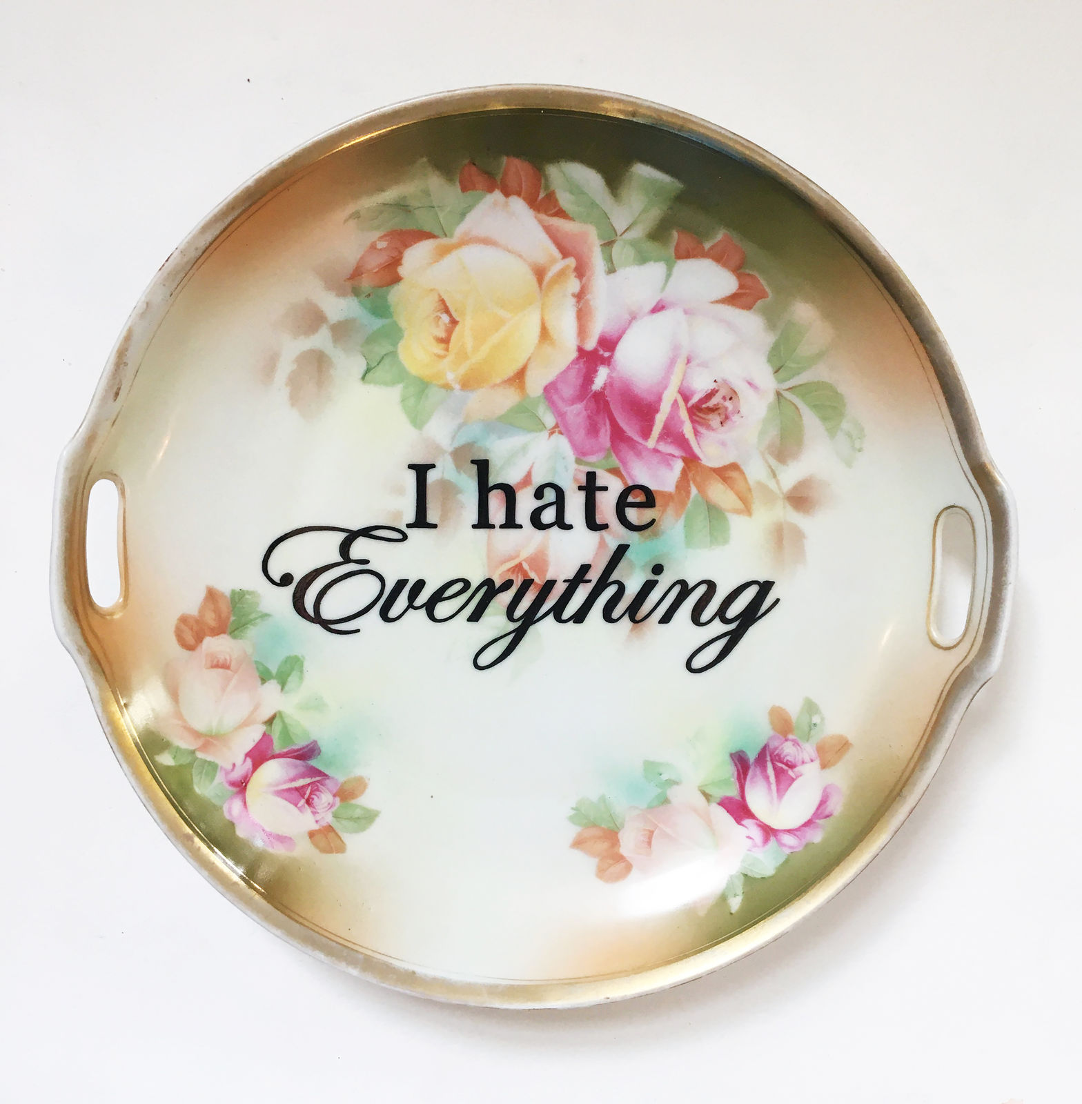 Vintage plate with the words 