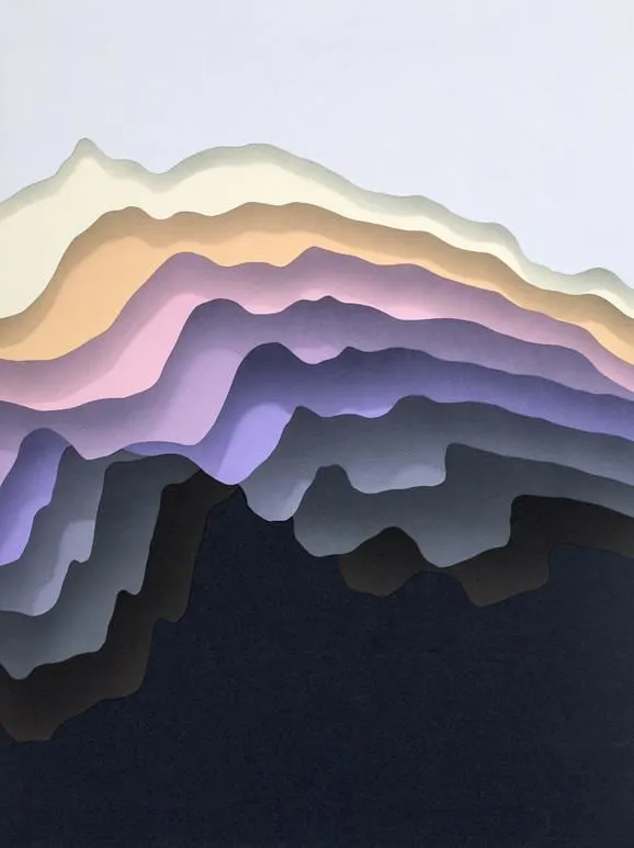 1010 abstract painting purple / yellow